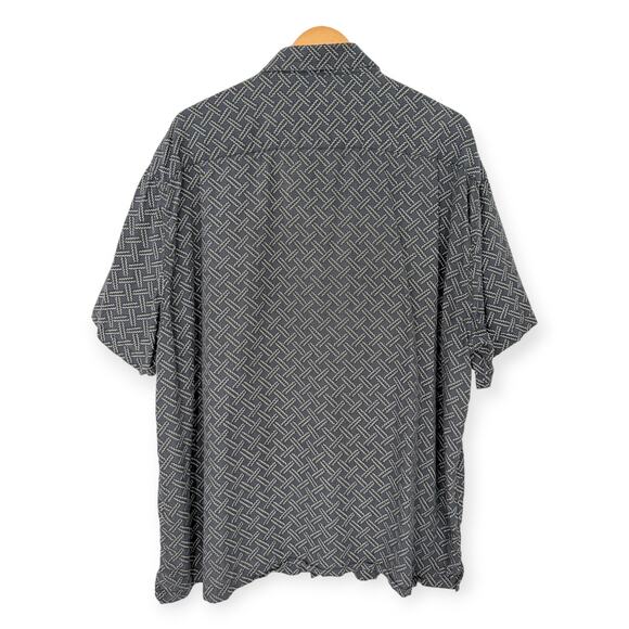 Nat Nast | XXL | Silk Blend Traditional Fit Pattern Short Sleeve Button-Up Shirt - Picture 11 of 11